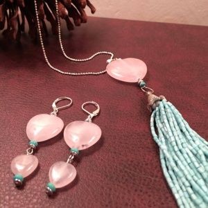 Calming: Natural Rose Quartz and Turquoise Set